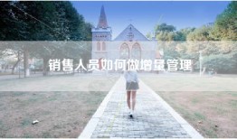 销售人员如何做增量管理