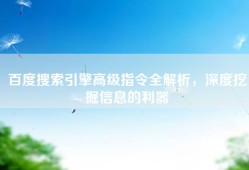 百度搜索引擎高级指令全解析，深度挖掘信息的利器