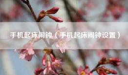 手机起床闹钟（手机起床闹钟设置）
