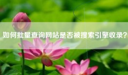 如何批量查询网站是否被搜索引擎收录？