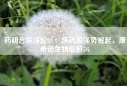 药明合联涨超8%：医药股强势崛起，康希诺生物涨超5%