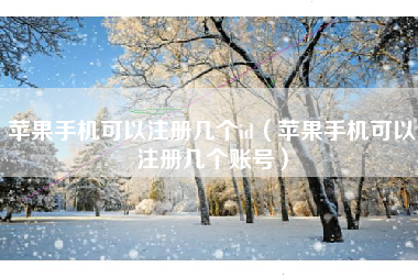 苹果手机可以注册几个id（苹果手机可以注册几个账号）